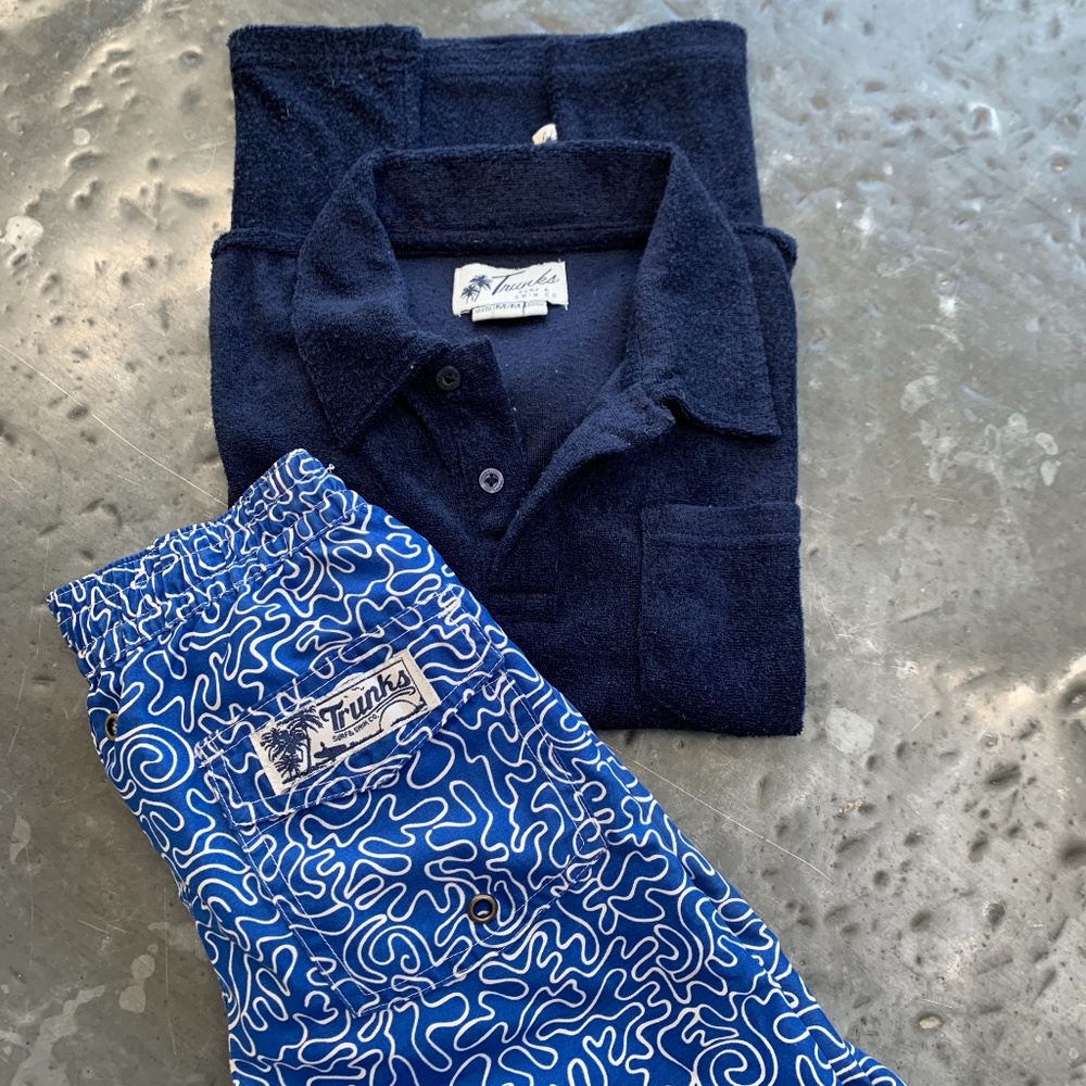 Trunks bathing suit(size 5) & Terry Cloth Polo